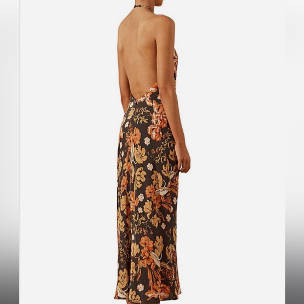 Shona Joy Floral Maxi Dress - Brown and Orange